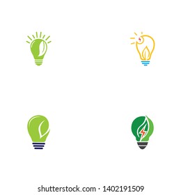 Green bulb eco energy template concept vector