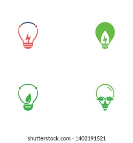 Green bulb eco energy template concept vector