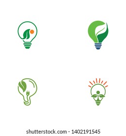 Green bulb eco energy template concept vector