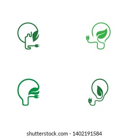 Green bulb eco energy template concept vector