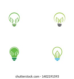 Green bulb eco energy template concept vector