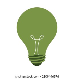 green bulb energy flat icon
