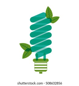 green bulb fluorescent with leaves