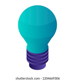 Green bulb icon. Isometric of green bulb vector icon for web design isolated on white background