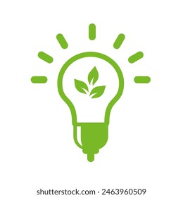 green bulb lamp icon renewable energy illustration clip art