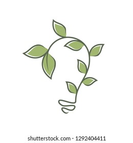 Green bulb leaf ornament vector icons symbol. Spring leaves ecology symbols. Vector illustration EPS.8 EPS.10