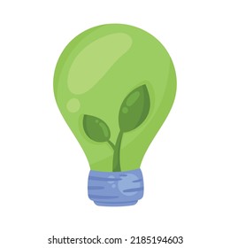 green bulb with leafs plant