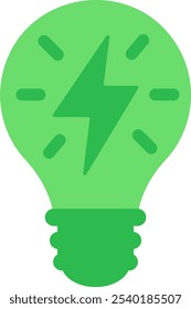 green bulb light energy icon