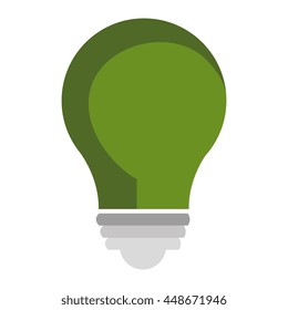 Green bulb shape, isolated icon vector illustration graphic.