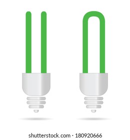 green bulb vector illustration on white background