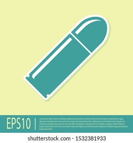 Green Bullet icon isolated on yellow background.  Vector Illustration