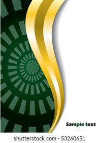 Green burst with gold wave