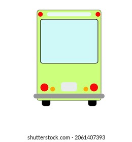 green bus on a white background