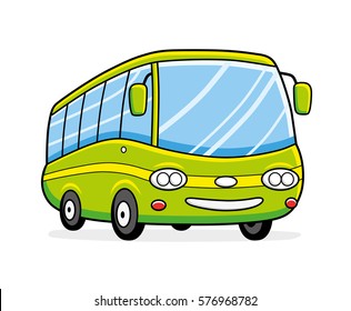 Green bus vector isolated.