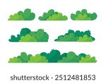 Green bush blossom. grass bush vector illustration	
