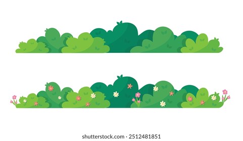 Green bush blossom. grass bush vector illustration	
