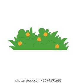 Grüne Bushblüte. Grünes Gras, Vektorgrafik