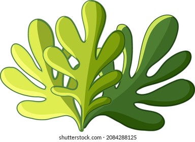 Green bush in cartoon style illustration