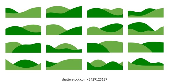 Green bush, dynamic shapes border, separator, divider collection