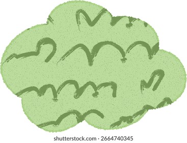 Ilustración vectorial dibujada a mano de arbusto verde, perfecta para la etiqueta engomada del libro de recuerdos y cinta para notas.