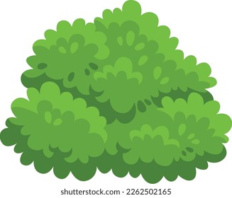 Icono de arbusto verde. Follaje de la planta del parque de caricaturas