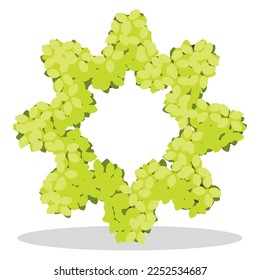 Green bush icon. Vector illustration.