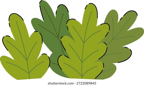 Arbusto verde con elemento de hojas
