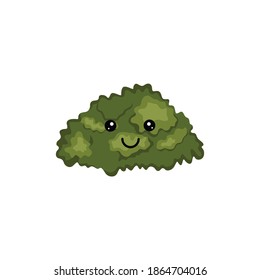 The green bush looks smile.