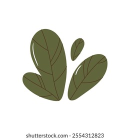 Green Bush. Nature, plants, botany, foliage. A vector illustration of bushes and leaves. Forest, meadow, field, glade, sea