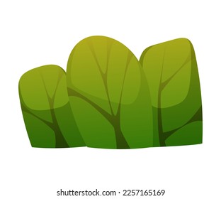 Green Bush as Park and Landscape Element Vector Illustration