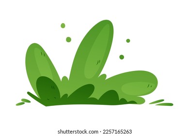 Green Bush as Park and Landscape Element Vector Illustration