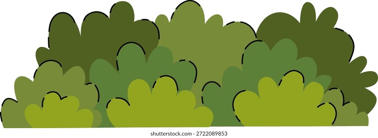 Ilustración de elemento de exfoliación de arbusto verde