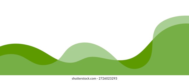 Arbusto verde, separador, forma del divisor, Ilustración vectorial del borde de la onda