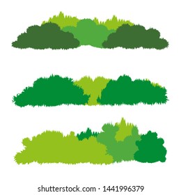 Green bush set icon. Flat design. Vector. - Vector