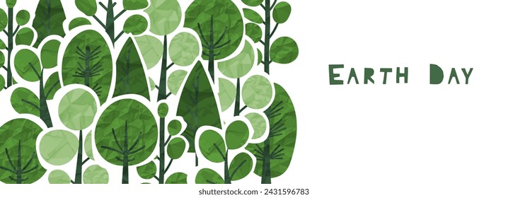 Green bush tree eco vector background, simple flat cartoon textured shrub. Abstract nature design. Organic pattern, forest landscape, environment day collage, ecology illustration, art garden banner