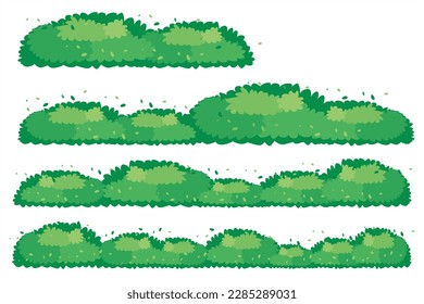 Green bush vector illustration. Shrubs Collection