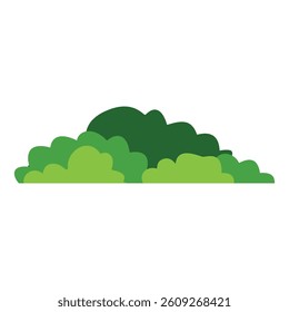 Green Bush Vector Illustration – Simple Flat Nature Element for Landscape Design