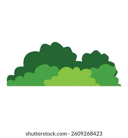 Green Bush Vector Illustration – Simple Flat Nature Element for Landscape Design