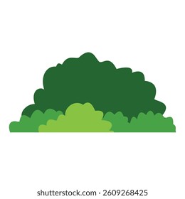 Green Bush Vector Illustration – Simple Flat Nature Element for Landscape Design
