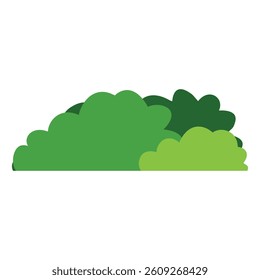 Green Bush Vector Illustration – Simple Flat Nature Element for Landscape Design