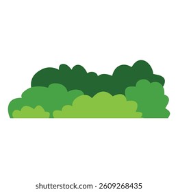 Green Bush Vector Illustration – Simple Flat Nature Element for Landscape Design