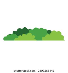 Green Bush Vector Illustration – Simple Flat Nature Element for Landscape Design