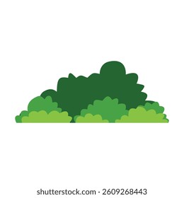 Green Bush Vector Illustration – Simple Flat Nature Element for Landscape Design