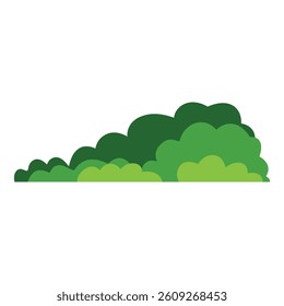 Green Bush Vector Illustration – Simple Flat Nature Element for Landscape Design