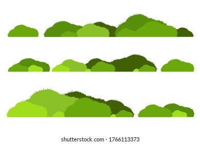 Green bush vector on white background.