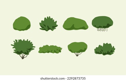 Green bush vector, plant bush cartoon