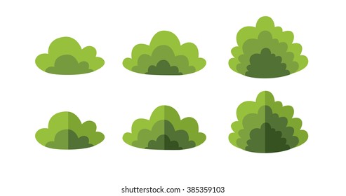 green bush vector set