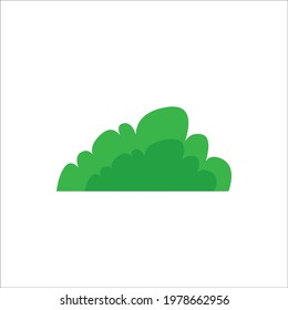 Green Bush with white background, isolated. Digital illustration