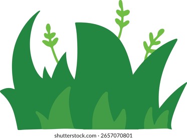 arbustos verdes y Elementos de hierba dibujados a mano doodle.