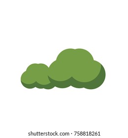 green bushes icon over white background colorful design vector illustration